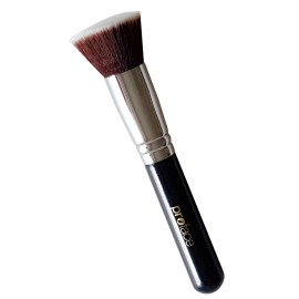 Flat Top Kabuki Foundation Brush for Face Makeup - Perfect for Blending Liquid,Cream & Mineral Cosmetics or Translucent Powder - Premium Quality Bristles!(Black)