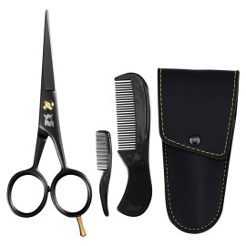 Striking Viking 5-Inch Professional German Beard & Mustache Scissors - Mens Mustache Grooming Kit for Trimming Facial Hair with Beard Comb, Mustache Comb & Carry Case Striking Viking 5-Inch Professional German Beard & Mustache Scissors - Mens Mustache Grooming Kit for Trimming Facial Hair with Beard Comb, Mustache Comb & Carry Case