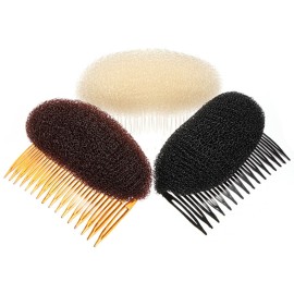 Healtheveryday2PCS Charming BUMP IT UP Volume Inserts Do Beehive hair styler Insert Tool Hair Comb Black/Brown colors for choose Hot (Brown)