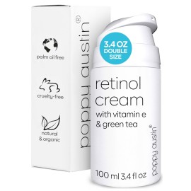 poppy austin Retinol Cream for Face 3.4OZ, High-Strength Retinol Night Cream - Cruelty Free Wrinkle Cream - Anti Aging Eye Cream For Face & Body