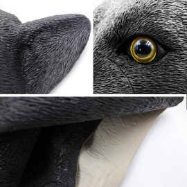 CreepyParty Cat head Mask Deluxe Novelty Halloween Costume Masquerade Purge Maske Black