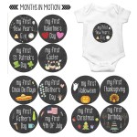 Months In Motion My First Holiday Baby Stickers Milestone Christmas, Birthday, Halloween, Easter, Thanksgiving Baby Sticker Chalkboard