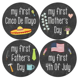 Months In Motion My First Holiday Baby Stickers Milestone Christmas, Birthday, Halloween, Easter, Thanksgiving Baby Sticker Chalkboard