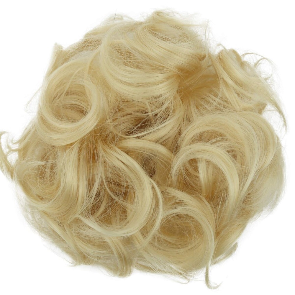 CAISHA Big Hairpiece Scrunchy Updo Bridal Hairstyle curly Messy Bun Platinum Blonde G11E CAISHA Big Hairpiece Scrunchy Updo Bridal Hairstyle curly Messy Bun Platinum Blonde G11E