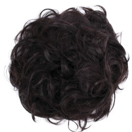 CAISHA Big Hairpiece Scrunchy Updo Bridal Hairstyle curly Messy Bun Black Red-Brown Mix G17E