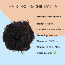 CAISHA Big Hairpiece Scrunchy Updo Bridal Hairstyle curly Messy Bun Black Red-Brown Mix G17E