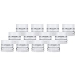 Clear Glass 0.25 oz Thick Wall Balm Jars with White Foam Lined Smooth Lids (12 pack)