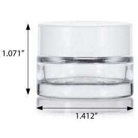 Clear Glass 0.25 oz Thick Wall Balm Jars with White Foam Lined Smooth Lids (12 pack)