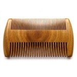 Myhsmooth Green Sandalwood Beard Comb, 4 Long Two Sides, Handmade Natural No Static Comb with Aromatic Scent for Long and Short Beards, Mustache Comb, Pack of 1 Pcs