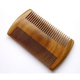 Myhsmooth Green Sandalwood Beard Comb, 4 Long Two Sides, Handmade Natural No Static Comb with Aromatic Scent for Long and Short Beards, Mustache Comb, Pack of 1 Pcs