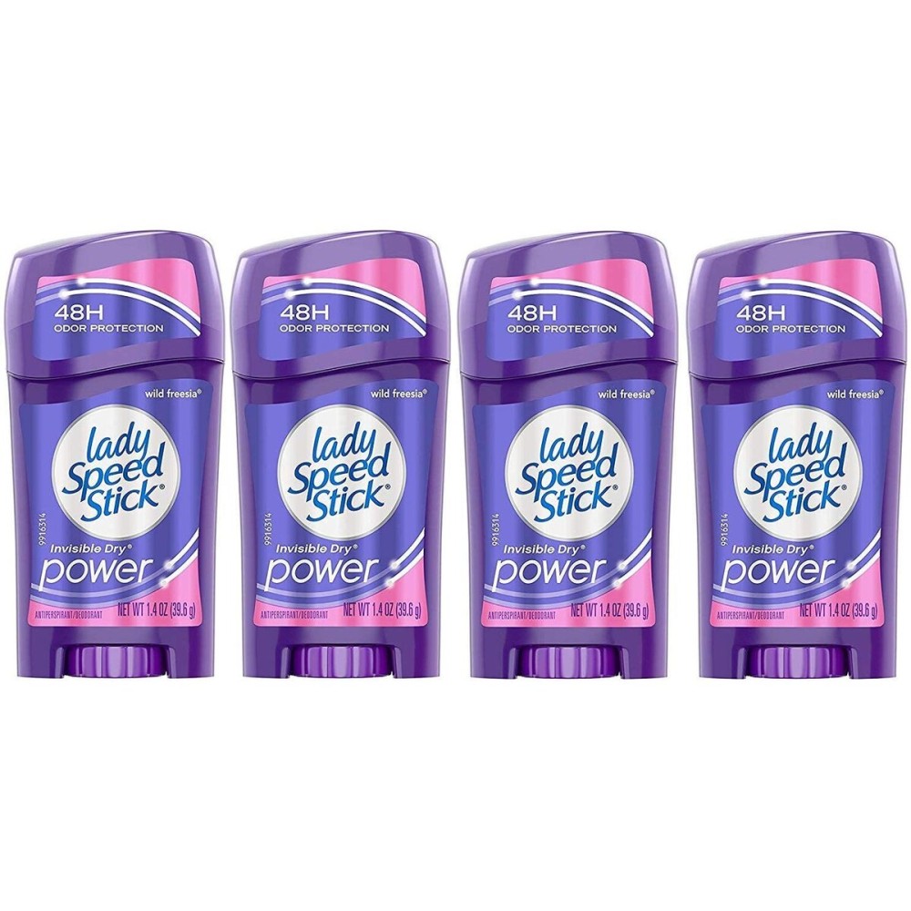 Lady Speed Stick Antiperspirant Deodorant Invisible Dry Wild Freesia 1.40 oz (Pack of 4)