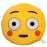 EvZ Emoji Flushed Face Emoticon Cushion Stuffed Plush Soft Pillow, Official Certified, 32cm Yellow