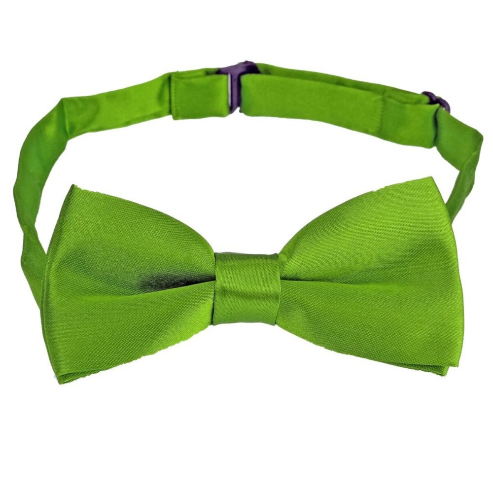 Subtle Addition Little Boys Solid Color Adjustable Pre-tied Bow Ties (One Size, Mid Green)