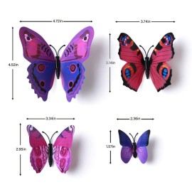 24pcs 3D Vivid Special Man-Made Lively Butterfly Art DIY Decor Wall Stickers Decals Nursery Decoration, Bathroom Dcor, Office Dcor, 3D Wall Art, 3D Crafts for Wall Art Kids Room Bedroom