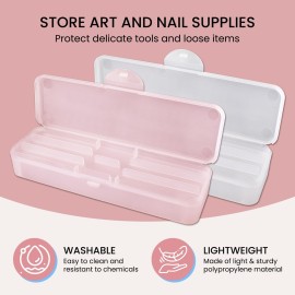 Beauticom Double-Layer Personal Storage Storage Case for Professional Nail Art Pens, Nail Brush, Tools (Frosted White)