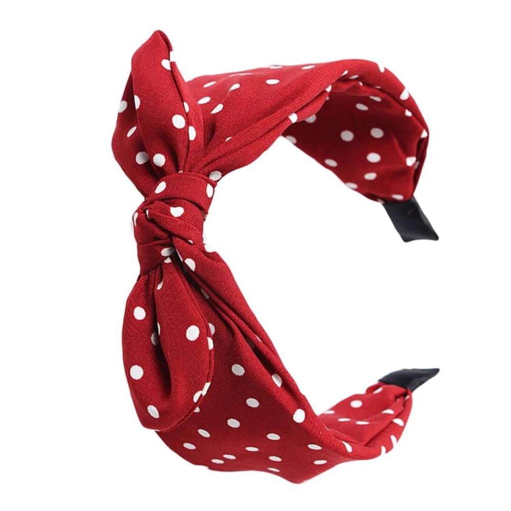 Qunson Women\'s Red Polka Dot Pin-Up Bow on Headband Hair Band (b) Qunson Women\'s Red Polka Dot Pin-Up Bow on Headband Hair Band (b)