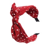 Qunson Women\'s Red Polka Dot Pin-Up Bow on Headband Hair Band (b)
