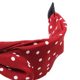 Qunson Women\'s Red Polka Dot Pin-Up Bow on Headband Hair Band (b) Qunson Women\'s Red Polka Dot Pin-Up Bow on Headband Hair Band (b)