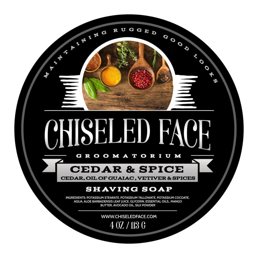 Cedar & Spice - Handmade Luxury Shaving Soap from Chiseled Face Groomatorium Cedar & Spice - Handmade Luxury Shaving Soap from Chiseled Face Groomatorium