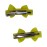 Set of 2 Neon Yellow Mini Bows Clips for Babies or Toddlers on 1.75 Inch Covered Hair Clip with Teeth