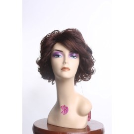 SHOWTIME Short Wig Bob Pixie Style Dark Auburn 33 Fire Flame Retardant Hair Fiber for Regular Wear or Cosplay 
