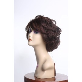 SHOWTIME Short Wig Bob Pixie Style Dark Auburn 33 Fire Flame Retardant Hair Fiber for Regular Wear or Cosplay 