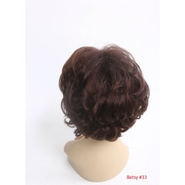 SHOWTIME Short Wig Bob Pixie Style Dark Auburn 33 Fire Flame Retardant Hair Fiber for Regular Wear or Cosplay 