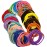 Kenz Laurenz 100 Hair Elastics Hair Ties No Crease Ouchless Ponytail Holders No Metal 4mm (100 Multi Colored)