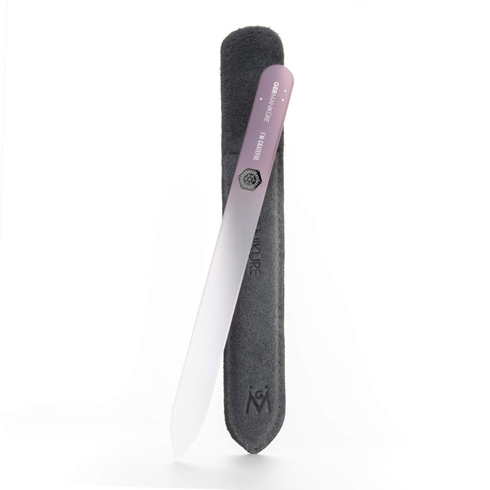 GERMANIKURE Glass Nail File in Suede Sleeve - I\'m Grateful - Professional Crystal Nail File for Natural Nails - Ideal Manicure & Pedicure Tool for Smooth, Easy Shaping - Nail Care Gift GERMANIKURE Glass Nail File in Suede Sleeve - I\'m Grateful - Professional Crystal Nail File for Natural Nails - Ideal Manicure & Pedicure Tool for Smooth, Easy Shaping - Nail Care Gift