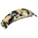 French Amie White Tokyo Handmade Curved Strong Grip Celluloid Automatic Volume Hair Clip Barrette (White Tokyo)