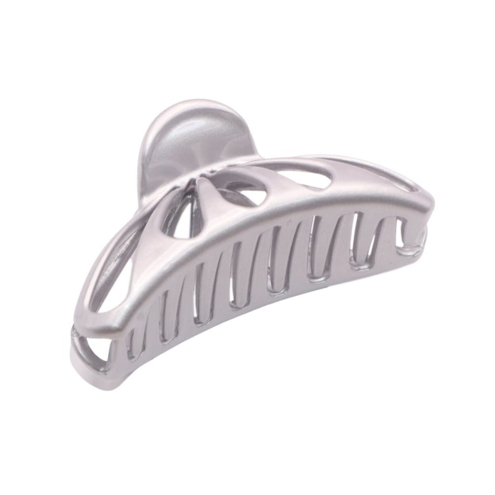 Parcelona French Small Rain Drop 2 3/4 Inches Celluloid Claw Jaw Hair Clip (Silver)