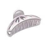 Parcelona French Small Rain Drop 2 3/4 Inches Celluloid Claw Jaw Hair Clip (Silver)