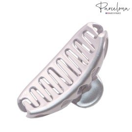 Parcelona French Small Rain Drop 2 3/4 Inches Celluloid Claw Jaw Hair Clip (Silver)