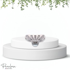 Parcelona French Small Rain Drop 2 3/4 Inches Celluloid Claw Jaw Hair Clip (Silver)