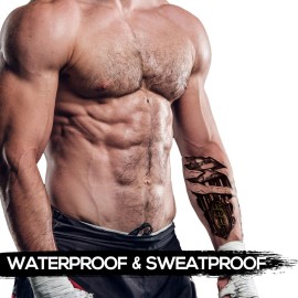 6-Sheet Mechanical Arm Temporary Tattoos for Men Women and Teens - Realistic Waterproof Fake Tattoos for Halloween Cosplay Festivals and Parties