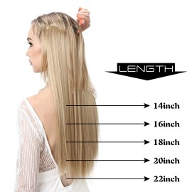 SARLA Invisible Wire Hair Extensions Straight Long Synthetic Hairpieces 22 Inch Adjustable Transparent Headband for Women Beach Blonde SARLA Invisible Wire Hair Extensions Straight Long Synthetic Hairpieces 22 Inch Adjustable Transparent Headband for Women Beach Blonde