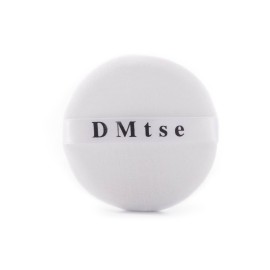 DMtse Round Jumbo Velour Powder Puff w Ribbon 4.25 Diameter White