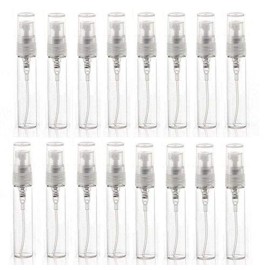 Elfenstal- 25pcs Clear 5ml 1/6oz Glass Atomizer bottle Spray Refillable Perfume Empty Bottle Glass Clean Cloth for Travel Party Must Makeup Tool
