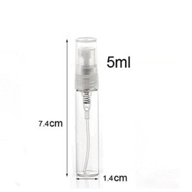 Elfenstal- 25pcs Clear 5ml 1/6oz Glass Atomizer bottle Spray Refillable Perfume Empty Bottle Glass Clean Cloth for Travel Party Must Makeup Tool