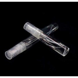 Elfenstal- 25pcs Clear 5ml 1/6oz Glass Atomizer bottle Spray Refillable Perfume Empty Bottle Glass Clean Cloth for Travel Party Must Makeup Tool