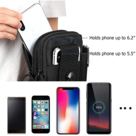 ONE WVW PIN Tactical Molle Pouch, Universal EDC Waist Bag Pouches, Outdoor Belt Bags Gear Tool Gadget Pocket with Cell Phone Holster for Men