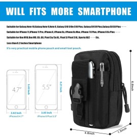 ONE WVW PIN Tactical Molle Pouch, Universal EDC Waist Bag Pouches, Outdoor Belt Bags Gear Tool Gadget Pocket with Cell Phone Holster for Men