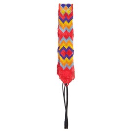Zig Zag Beaded Elastic Headband - Red OSFM