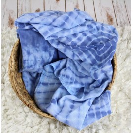 j & Alex\'s Tie-Dye 100% Cotton Muslin Swaddle Blankets - Skyview, Blue 2 Count - Hand-Dyed Baby Swaddles for Newborn Girls, Boys, Receiving Blankets in Neutral Colors