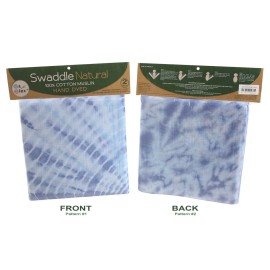 j & Alex\'s Tie-Dye 100% Cotton Muslin Swaddle Blankets - Skyview, Blue 2 Count - Hand-Dyed Baby Swaddles for Newborn Girls, Boys, Receiving Blankets in Neutral Colors