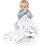 Woolino Baby Blanket for Crib or Stroller - Merino Wool and Organic Cotton Infant Blanket - 4 Season - 40 x 31.5 - Stars