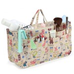 Cosmetic Bag for Women Cute Printing 14 Pockets Expandable Makeup Organizer Purse with Handles (Dog)