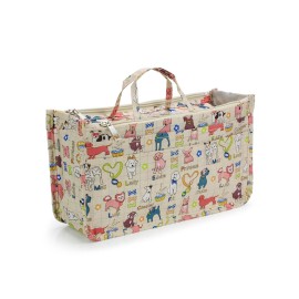 Cosmetic Bag for Women Cute Printing 14 Pockets Expandable Makeup Organizer Purse with Handles (Dog)