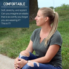 Kenz Laurenz 100 Hair Ties No Crease Ribbon Elastics Ouchless Ponytail Holders Hair Bands (100 Hair Ties-Solids)