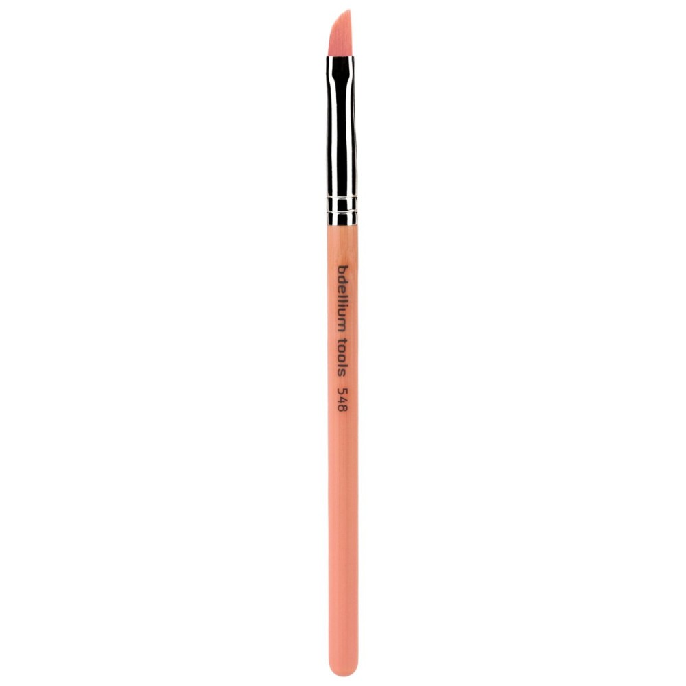 Bdellium Tools Professional Makeup Brush - Pink Bambu Series 548 Dagger Lip - With Soft Synthetic Fibers, For Precise Lip Definition (Pink, 1pc)